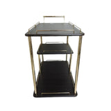 Dark Brown Wood 3-Tier Rolling Serving Trolley at Zubaidas Homestore Best for Home Shopping