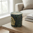 Dark Floral Print Scented Candle in Glass Jar with Golden Lid at Zubaidas Homestore 