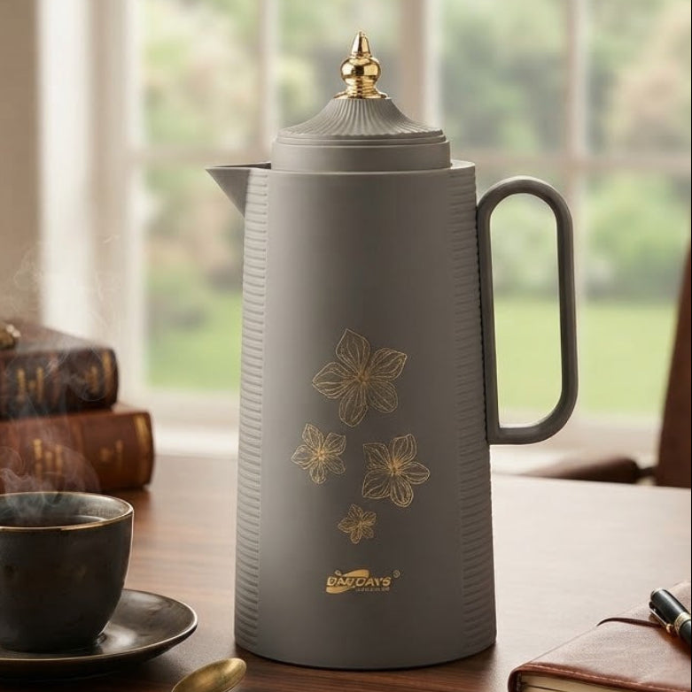 DayDays Floral Printed Insulated Vacuum Flask Grey at Zubaidas Homestore 