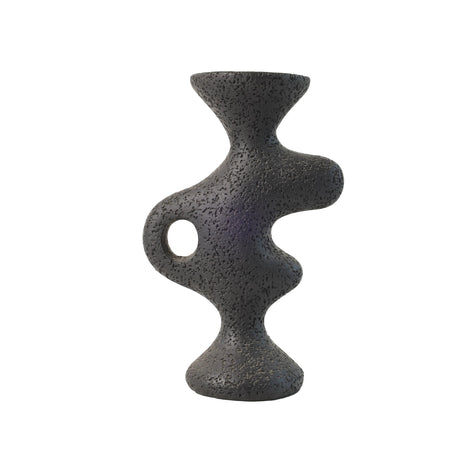 Decorative Candle Holder Textured Abstract Black at Zubaidas Homestore