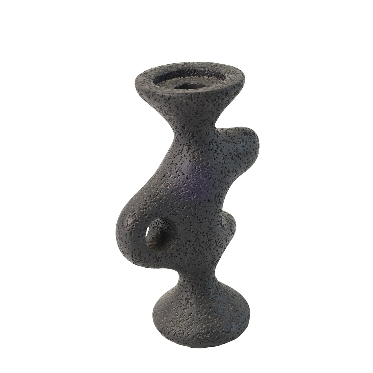 Decorative Candle Holder Textured Abstract Black at Zubaidas Homestore Pakistan