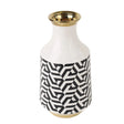 Decorative Geometric Ceramic Vase with Gold Accent at Zubaidas Homestore Pakistan