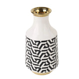 Decorative Geometric Ceramic Vase with Gold Accent at Zubaidas Homestore Pakistan