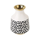 Decorative Geometric Ceramic Vase with Gold Rim at Zubaidas Homestore Pakistan