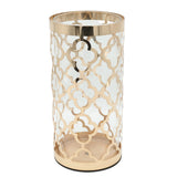 Decorative Glass Vase with Golden Metal Lattice Frame at Zubaidas Homestore Pakistan
