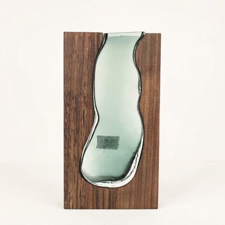 Decorative Glass Vase with Wooden Art at Zubaidas Homestore - House of The Biggest Collection of  Decor in Pakistan