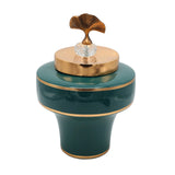 Decorative Jar Green with Golden Lid at Zubaidas Homestore Pakistan