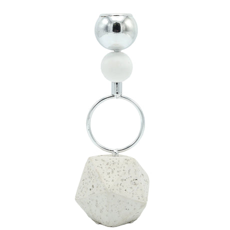 Decorative Metal Geometric Candle Holder Silver at Zubaidas Homestore Pakistan