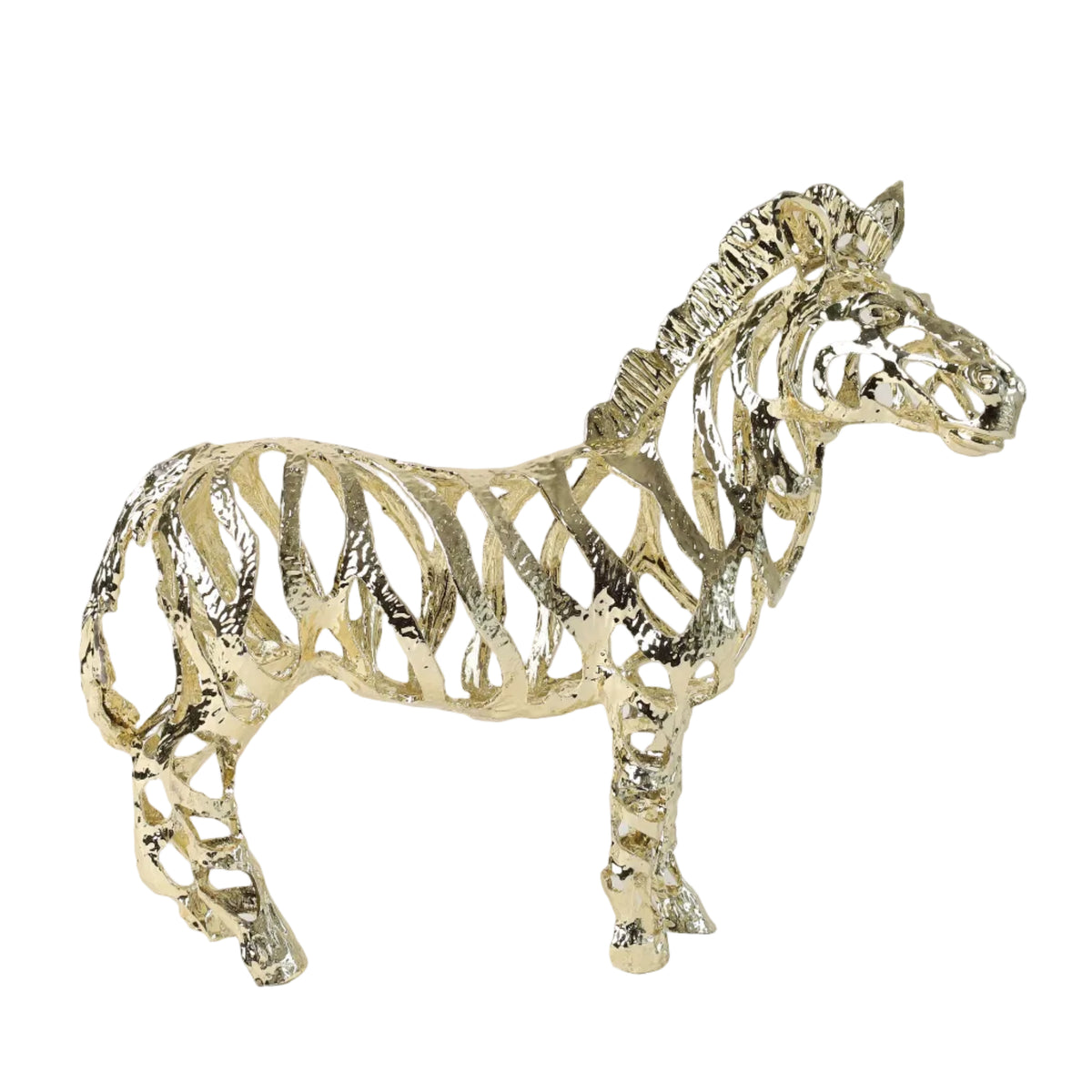 Decorative Metal Zebra Sculpture Golden at Zubaidas Homestore Pakistan