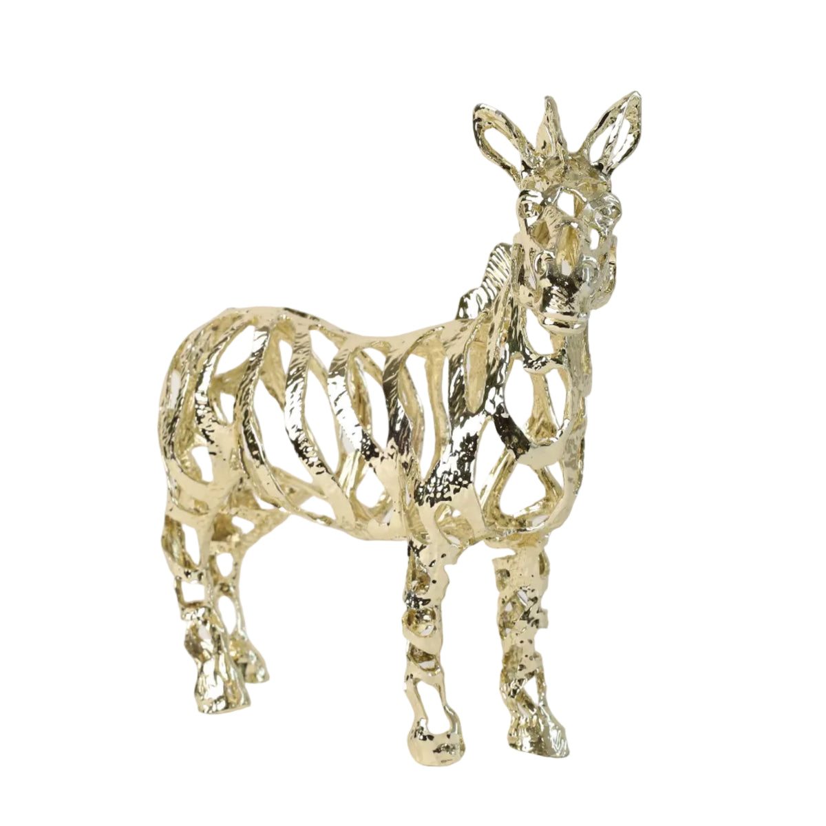 Decorative Metal Zebra Sculpture Golden at Zubaidas Homestore - The Largest Collection of Decor In Pakistan
