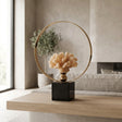 Decorative Ring Sculpture with Faux Coral and Black Base at Zubaidas Homestore