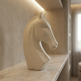 Corian Horse Sculpture White Speckled Ceramic Bust at Zubaidas Homestore