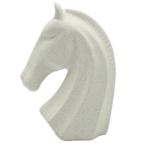 Corian Horse Sculpture White Speckled Ceramic Bust at Zubaidas Homestore Pakistan