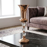 Decorative Trumpet Metal Vase Rose Golden at Zubaidas Homestore