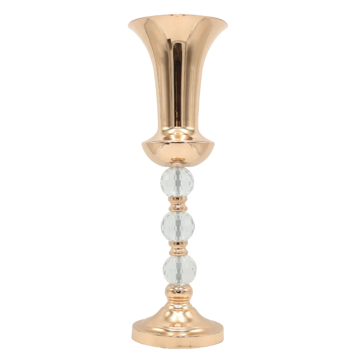 Decorative Trumpet Metal Vase Rose Golden at Zubaidas Homestore Pakistan