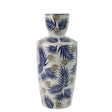Decorative Vase Blue and Gold Leaf Print Zubaidas Homestore