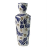 Decorative Vase Blue and Golden Leaf Print at Zubaidas Homestore Pakistan