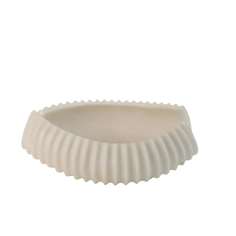 Decorative Ceramic Bowl with Ribbed Textured White at Zubaidas Homestore Pakistan