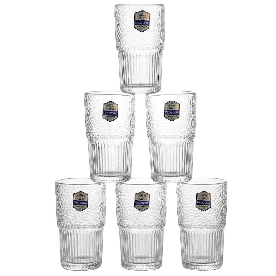 Delisoga Heat Resistant Textured Glass Set 6pcs at Zubaidas Homestore