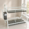 Dish Drying Rack 2 Tier Iron White 42cm at Zubaidas Homestore