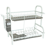 Dish Drying Rack 2 Tier Iron White 42cm at Zubaidas Homestore Pakistan