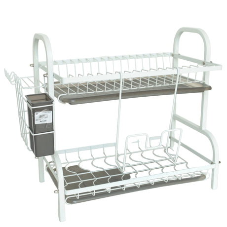 Dish Drying Rack 2 Tier Iron White 42cm at Zubaidas Homestore Pakistan