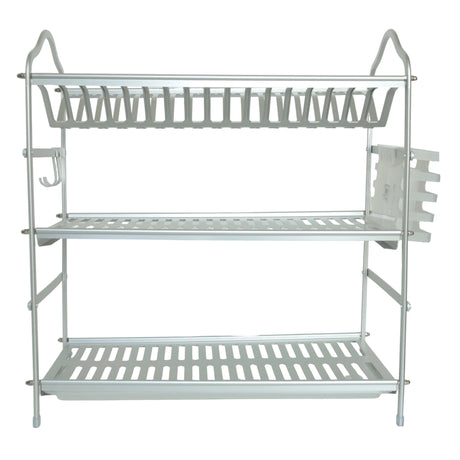 Dish Drying Rack 3 Tier with Cutlery Holder Aluminum at Zubaidas Homestore Pakistan