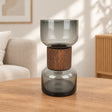 Dual Chamber Decorative Vase with Wooden Collar at Zubaidas Homestore