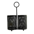 Dual Cup Black Spoon Holder Perforated Design at Zubaidas Homestore Pakistan