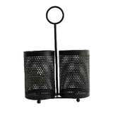 Dual Cup Black Spoon Holder Perforated Design at Zubaidas Homestore Pakistan