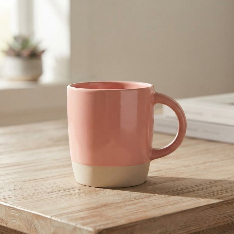 Dual Tone Minimalist Ceramic Mug 320ml at Zubaidas Homestore 