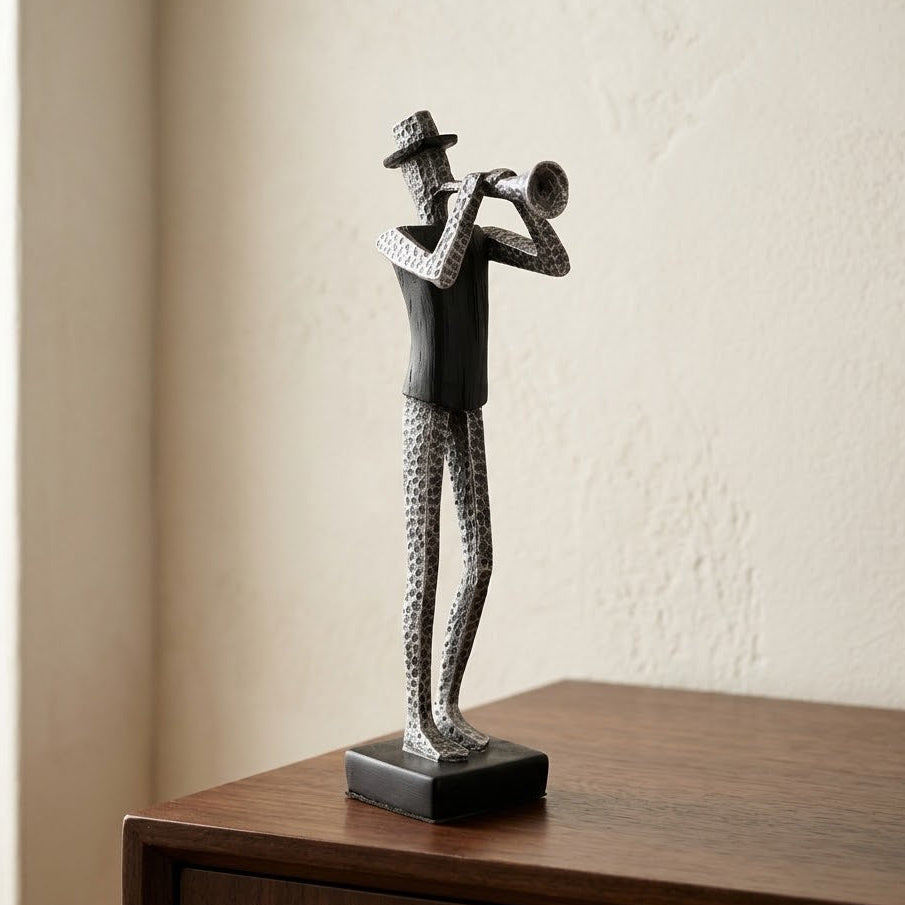 Ebonite Musician Sculpture Statue at Zubaidas Homestore