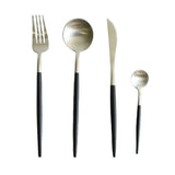 Elegant 4 Pieces Cutlery Set Silver and Black Zubaidas Homestore Pakistan