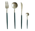 Elegant 4 Pieces Cutlery Set Silver and Green Zubaidas Homestore Pakistan