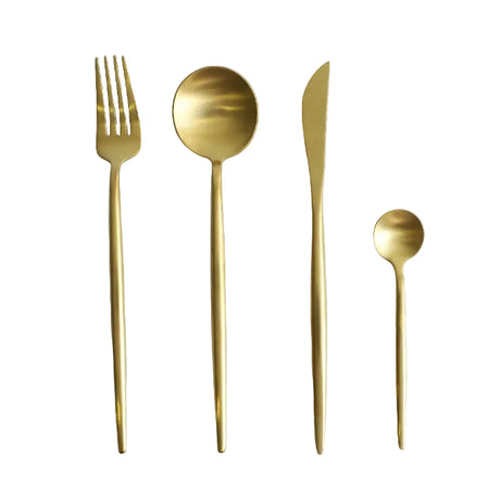 Elegant 4 Pieces Luxury Cutlery Set Gold Zubaidas Homestore Pakistan