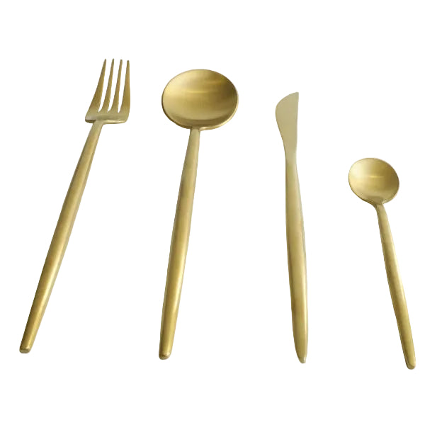 Elegant 4 Pieces Luxury Cutlery Set Gold Zubaidas Homestore Best for Home Shopping