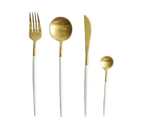 Elegant 4 Pieces Luxury Cutlery Set White Zubaidas Homestore Pakistan