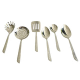 Elegant 6pcs Half Dot Stainless Steel Serving Spoon Set  at Zubaidas Homestore Online Pakistan