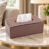 Elegant Crocodile Textured Leather Tissue Box Holder at Zubaidas Homestore