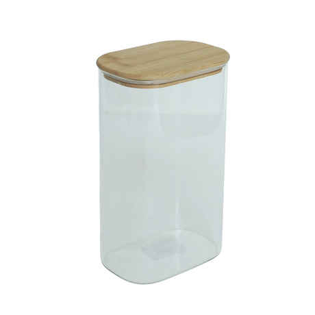 Elegant Glass Storage Jar with Bamboo Lid at Zubaidas Homestore Best for Home Shopping Pakistan