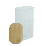 Elegant Glass Storage Jar with Bamboo Lid at Zubaidas Homestore online pakistan