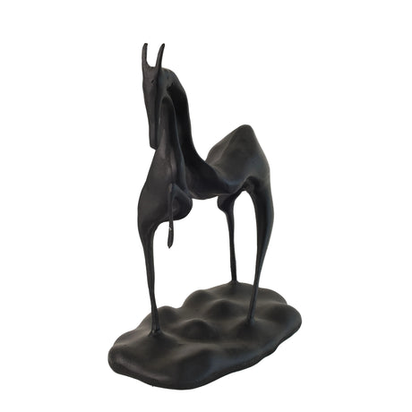 Elongated Black Metal Horse Sculpture at Zubaidas Homestore - The Largest Collection of Decor In Pakistan