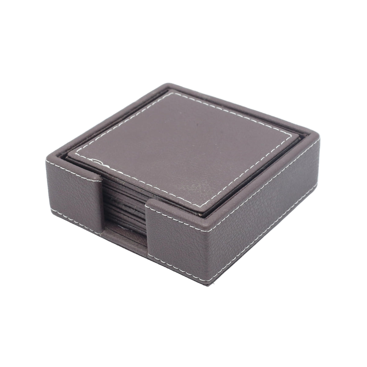 Faux Leather Textured Coaster 7 Pcs Set with Storage Holder at Zubaidas Homestore Pakistan