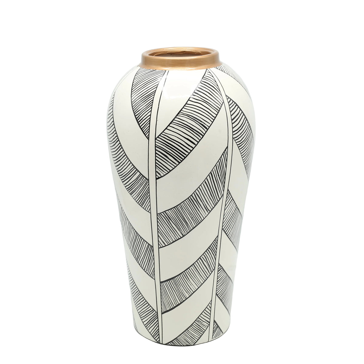 Feather Pattern Ceramic Decorative Jar at Zubaidas Homestore Pakistan