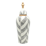 Feather Pattern Ceramic Decorative Jar at Zubaidas Homestore - House of Largest Collection Of Decor In Pakistan