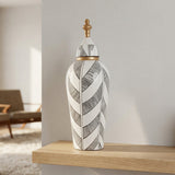 Feather Pattern Ceramic Decorative Jar at Zubaidas Homestore