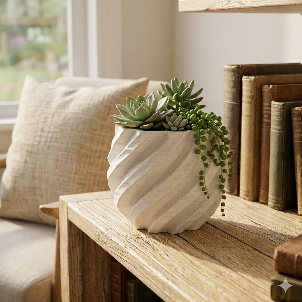 Ferm Living Moire Vase 3D Ribbed Ceramic Design at zubaidas Homestore Best for Home Home Shopping