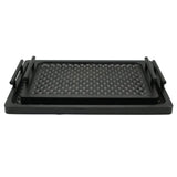 Fiber Rectangular Serving Tray with Handles 2 Pieces Set Black at Zubaidas Homestore 