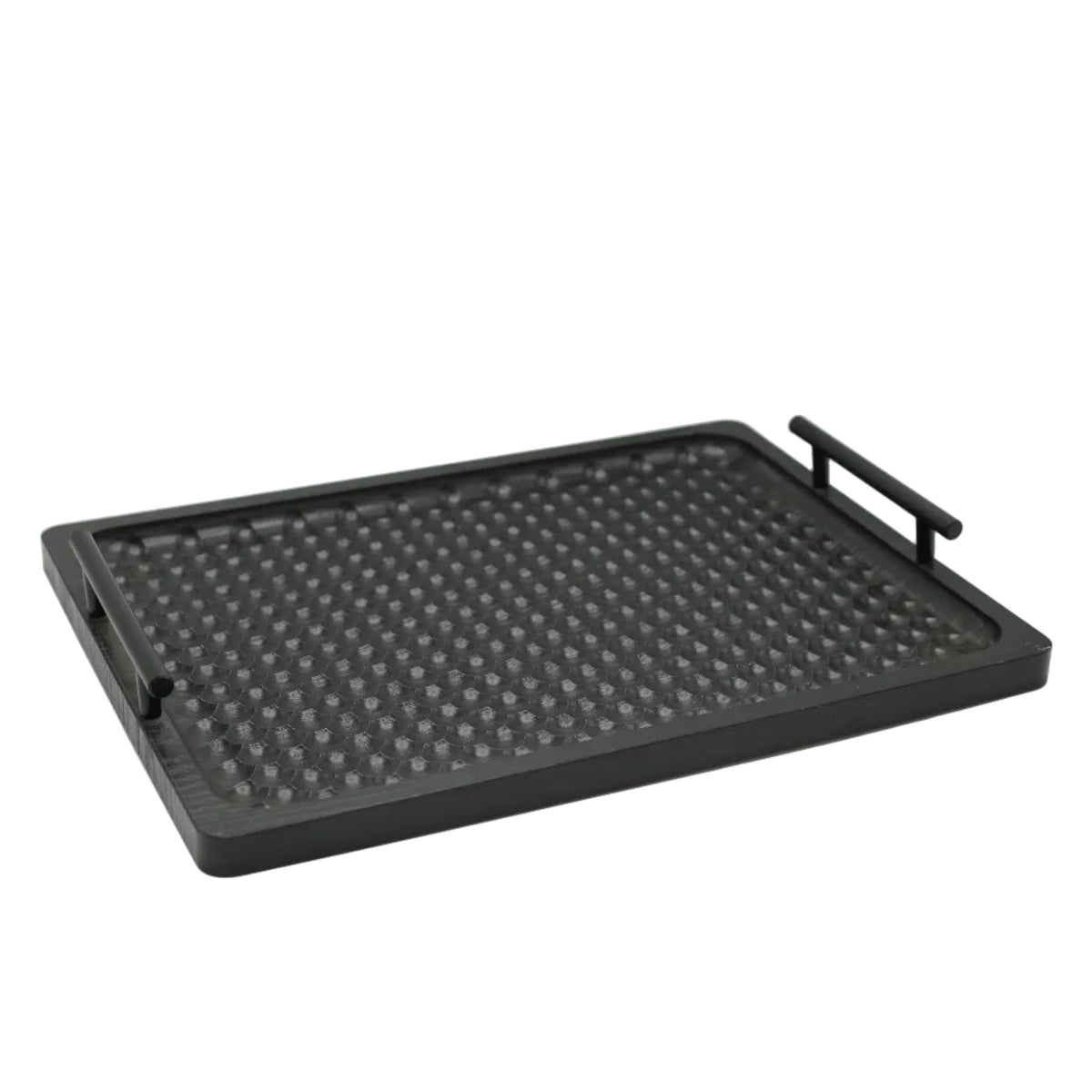 Fiber Rectangular Serving Tray with Handles 2 Pieces Set Black at Zubaidas Homestore Pakistan