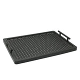 Fiber Rectangular Serving Tray with Handles 2 Pieces Set Black at Zubaidas Homestore Pakistan